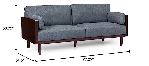 Christopher Knight Home Monture Sofas Charcoal + Dark Walnut - Diamond Home USA