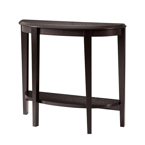 Contemporary Brown Decorative 1-Shelf Half-Moon Console Table Modern Cappuccino - Diamond Home USA
