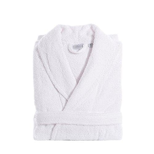 Linum Home Textiles 100% Turkish Cotton Unisex Terry Cloth Bathrobe White L/XL - White