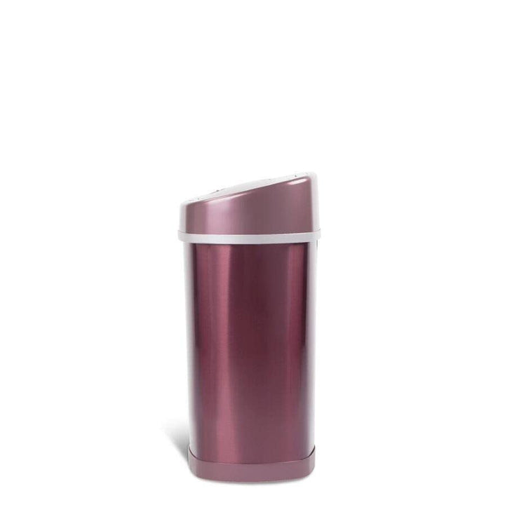 3.9 Gal. Stainless Steel Motion Sensor Trash Can Burgundy Multi Color Oval - Diamond Home USA