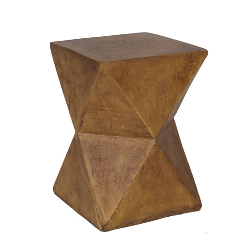 Large Lightweight Concrete Accent Sofa Side End Table Outdoor Indoor Brown - Diamond Home USA