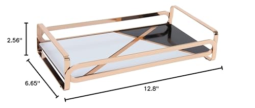 Home Details Color Block Vanity Tray in Gold 12.8x 6.65x 2.5 Modern Contemporary - Diamond Home USA