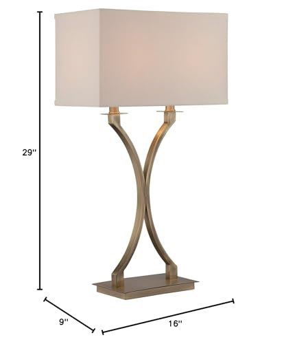 Lite Source LS-22615 Cruzito Table Lamp 29" x 9" x 16" Antique Brass/Off-White - Diamond Home USA