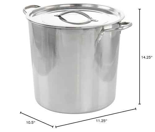 Everyday 16 Quart Stainless Steel Stock Pot With Lid Silver Non-stick - Diamond Home USA