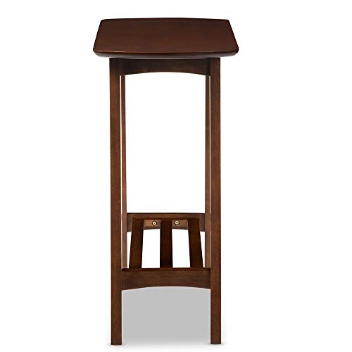 Mid-Century Brown Console Table Modern Rectangle MDF Rubberwood Wood Walnut - Diamond Home USA