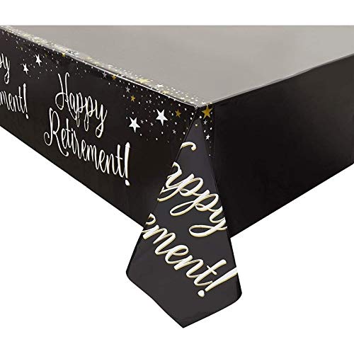 3 Rectangle Plastic Tablecloths Happy Retirement Party Table Covers 54" X - Diamond Home USA