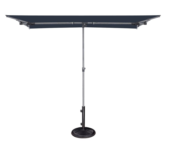 SimplyShade Capri Polyester Rectangle Balcony Umbrella in Platinum/Navy