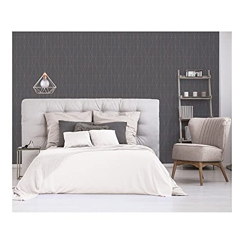 Charcoal Diamond Geo Wallpaper 20.5 X Black Geometric Modern Contemporary - Diamond Home USA