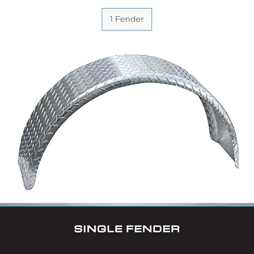 Trailer Fenders Single Axle - Diamond Plated - Aluminum Trailer Fender - - Diamond Home USA