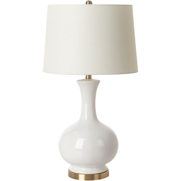 Glossy Curvy Modern Table Lamp 29" h X 16" w 16" d Gold White Contemporary