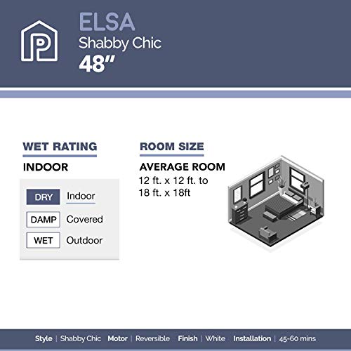 Prominence Home Elsa 48 Inch Princess Style Indoor LED Ceiling Fan with Light - Diamond Home USA