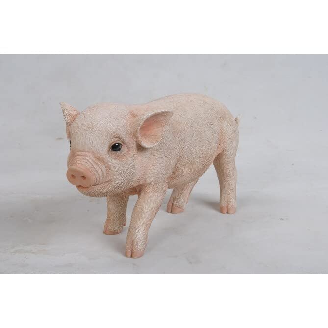 Standing Baby Pig Pink Animals Polyresin - Diamond Home USA