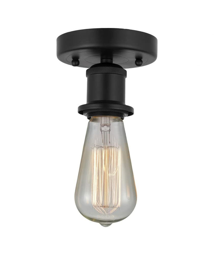 Innovations Lighting Bare Bulb - 1 Light Semi-Flush Mount in Industrial Matte Black - Diamond Home USA