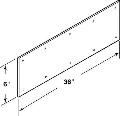 Prime-Line J 4753 Kick Plate 6 x 36 In. Satin Aluminum (Single Pack) - Diamond Home USA