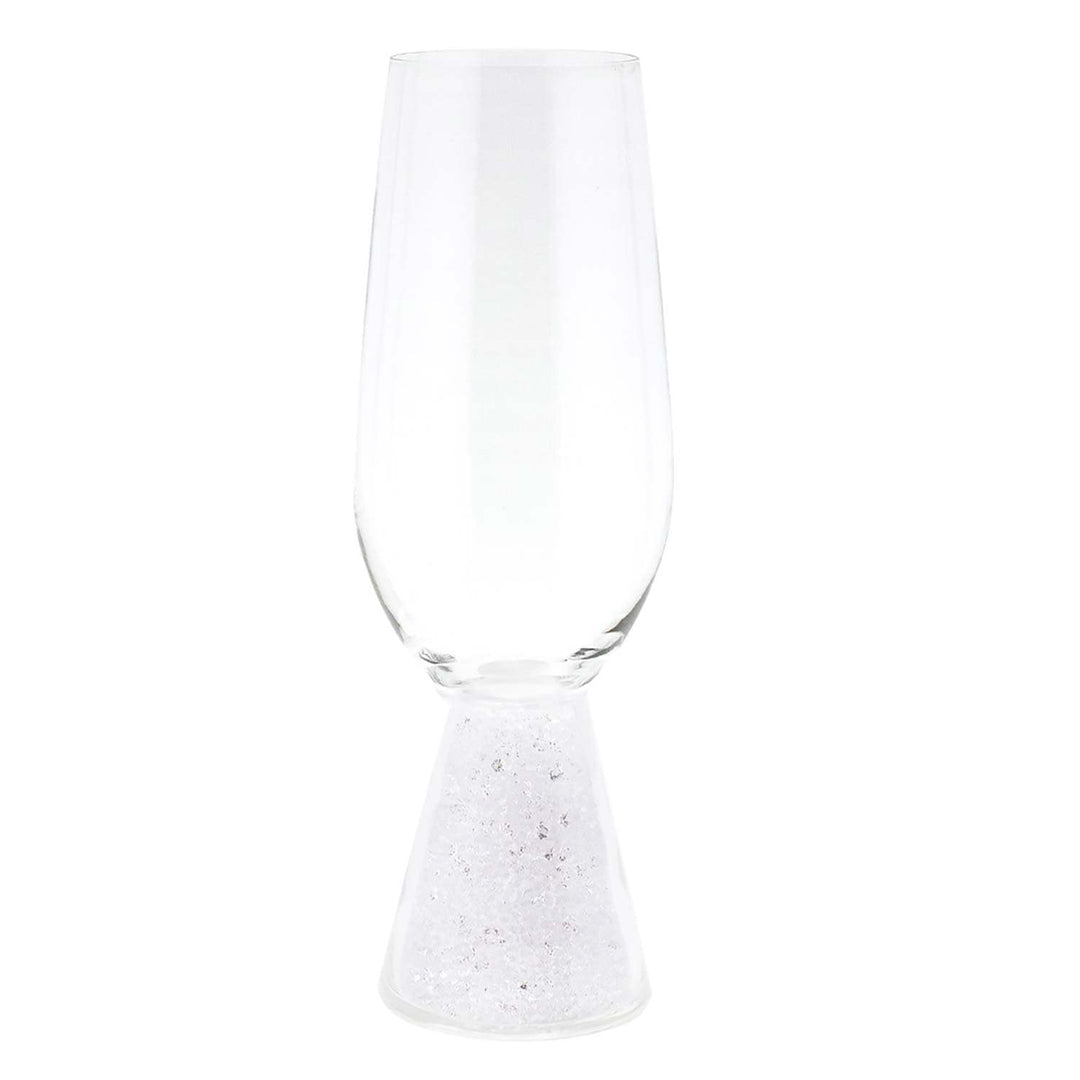 Rhinestone Stemless Crystal-filled Champagne Flute Set Of 6 Silver Crystal Piece - Diamond Home USA