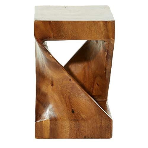 Wood Side Table 12 Inches Wide 18 High Brown Traditional Stained