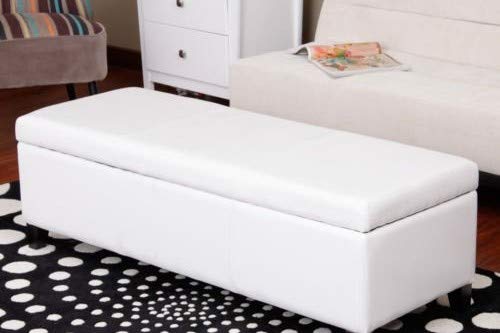 Warehouse of Tiffany Sharon Faux Leather Storage Bench White (WT-W7077-WHITE) - Diamond Home USA