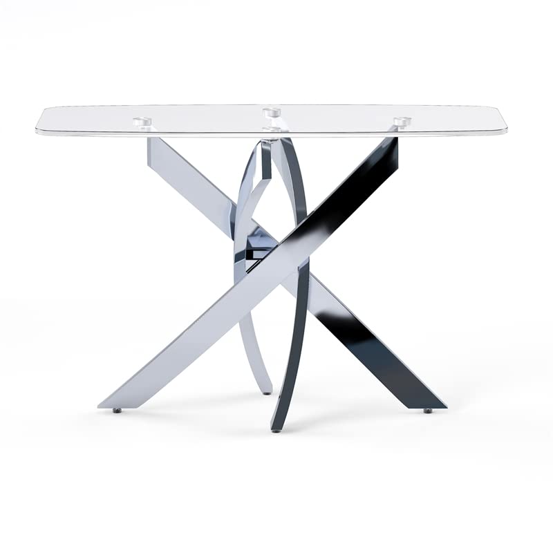 Furniture of America Bryce Contemporary Metal 45-Inch Sofa Table in Chrome - Diamond Home USA