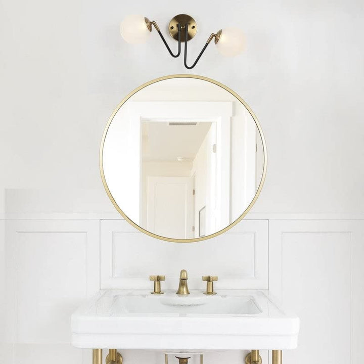 Black Gold 2-Light Led Bathroom Vanity Light Modern Wall Sconce with Frosted - Diamond Home USA