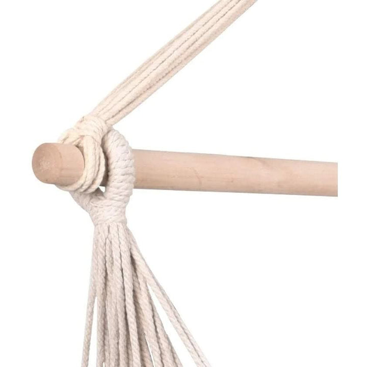 Hanging Rope Hammock Chair Swing Seat with Two Cushions and Carrying Bag Brown - Diamond Home USA