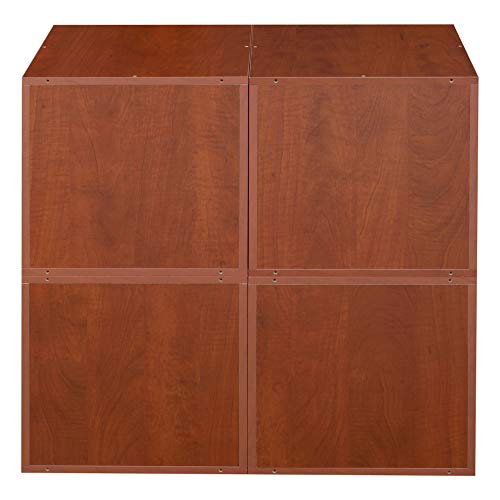 Storage Set 4 Cubes- Cherry Modern Contemporary Laminate Finish - Diamond Home USA