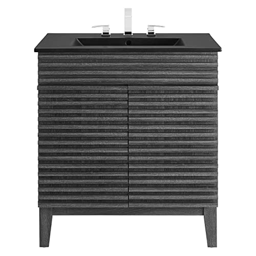 Modway Render 30" Bathroom Vanity with Sink in Charcoal Black - Diamond Home USA