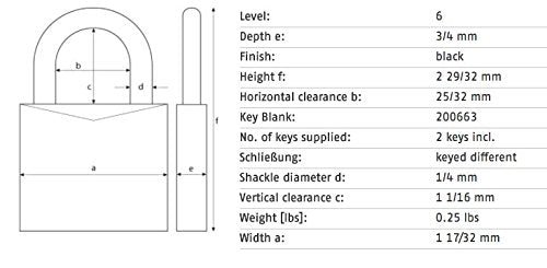 ABUS 19331 72/40 Aluminum Safety Padlock Keyed Alike 1 Inch Shackle 6 Count - Diamond Home USA