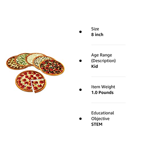 Learning Resources Magnetic Pizza Fractions Fraction Games for Kids 24 Pieces - Diamond Home USA