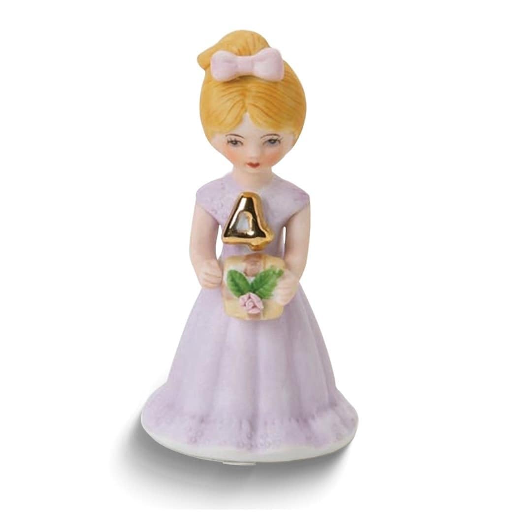 Growing Up Birthday Girls Blonde Age 4 Porcelain Bisque Figurine 2.4" X 4.7"