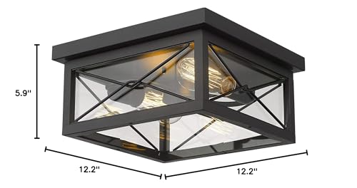 Light Flush Mount Light Black Modern Contemporary Iron Energy Efficient - Diamond Home USA