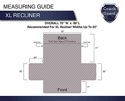 Couch Guard XL Recliner/Chair Cover - Furniture Protector - Shield & Protects - Diamond Home USA