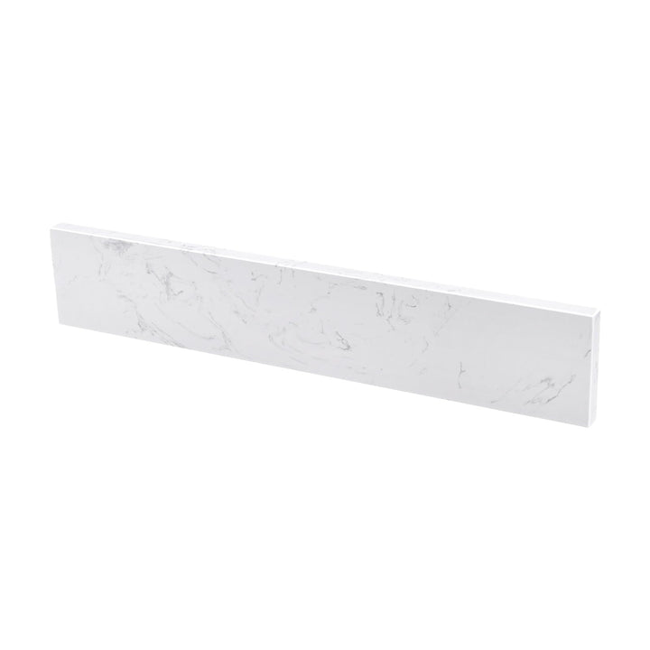 30 in. White Stone Backsplash for Vanity Sink Top Glossy