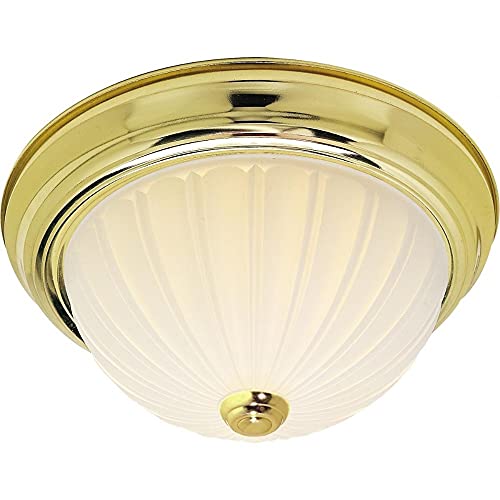 NUVO SF76/128 Three Light Flush Mount Polished Brass - Diamond Home USA