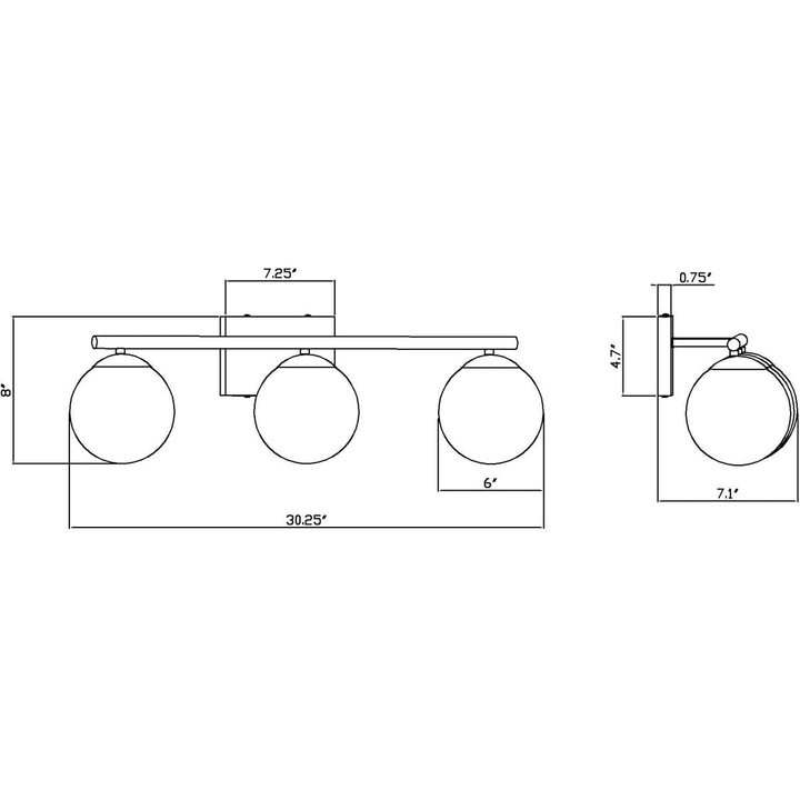 Farrell - 3 Light Bath Vanity in Transitional Style-8 Tall and 30 - Diamond Home USA