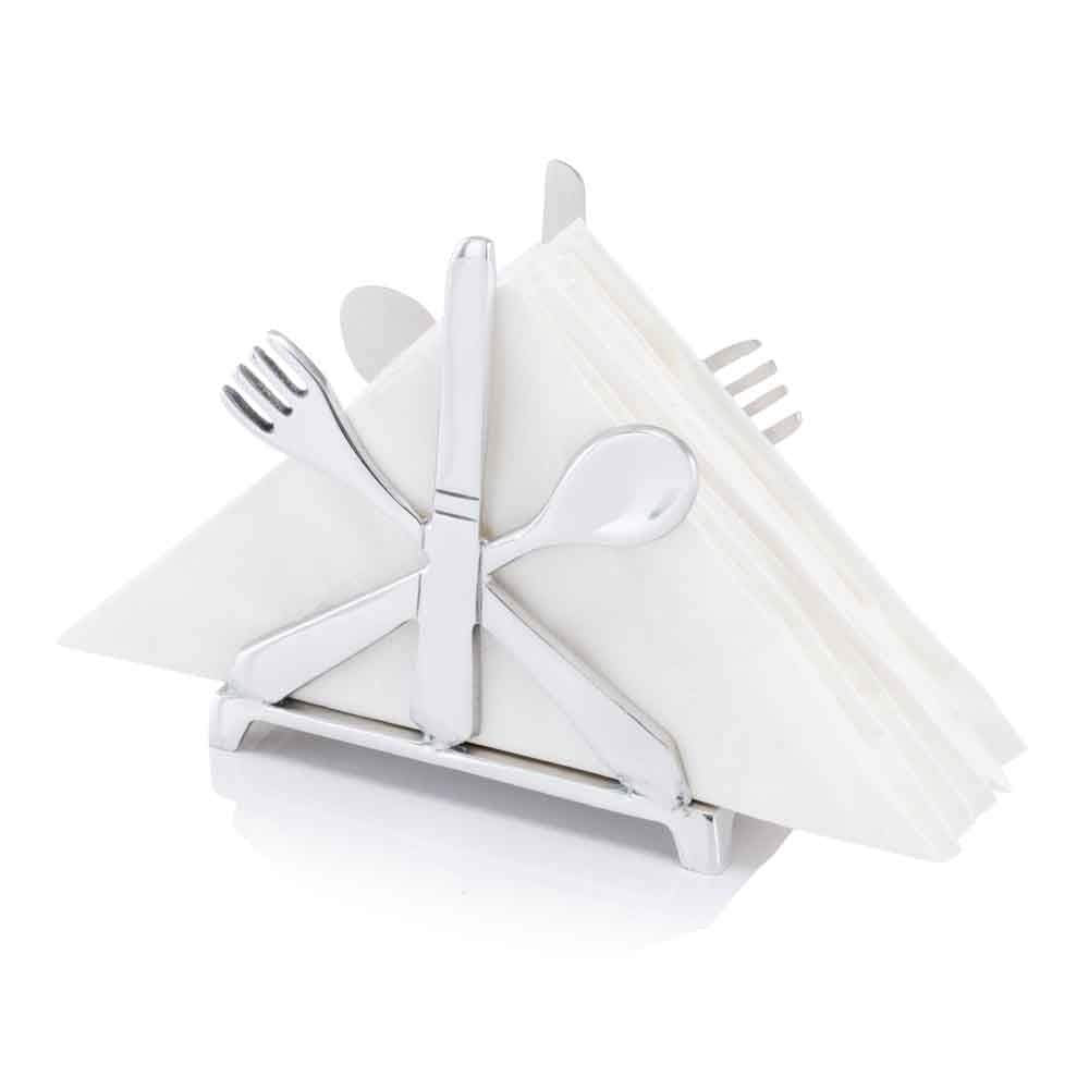 2" X 5.5" Cutlery Napkin Holder 5.5 2 Silver Modern Contemporary Stainless Steel - Diamond Home USA