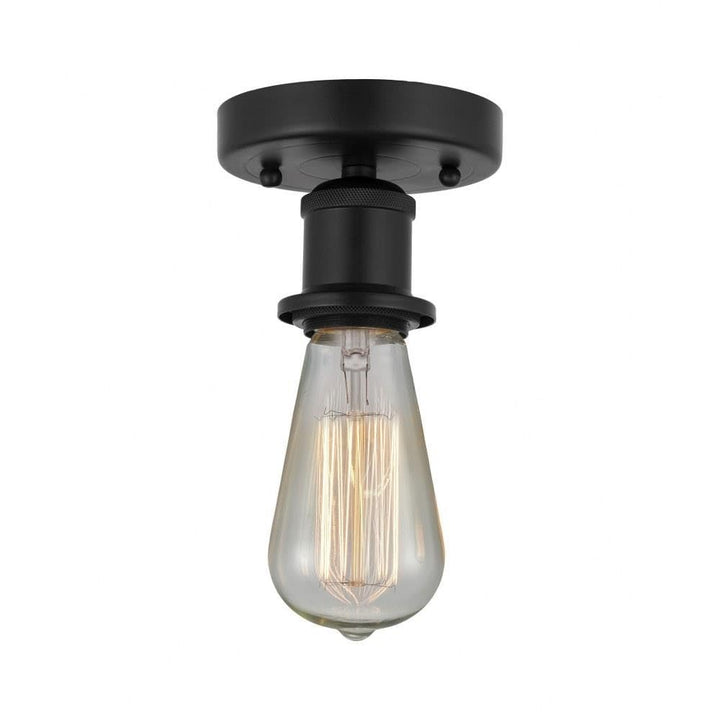 Innovations Lighting Bare Bulb - 1 Light Semi-Flush Mount in Industrial Matte Black