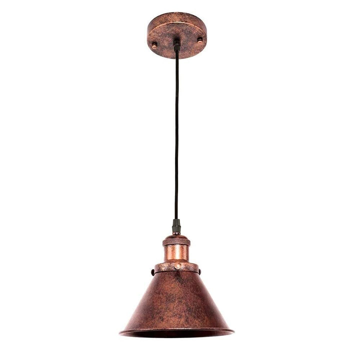 Single Rustic Copper Light Rusty Red Farmhouse Industrial Metal Dimmable - Diamond Home USA