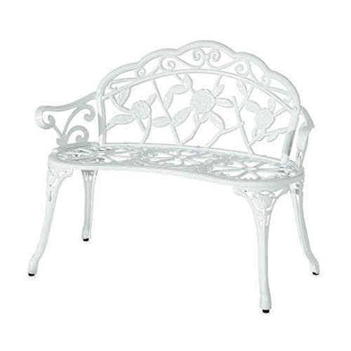 Patio Premier Rose Garden Park Bench White Traditional Aluminum Iron - Diamond Home USA