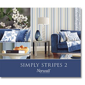 Norwall SY33929 Ticking Stripe Prepasted Wallpaper Light Blue Denim - Diamond Home USA
