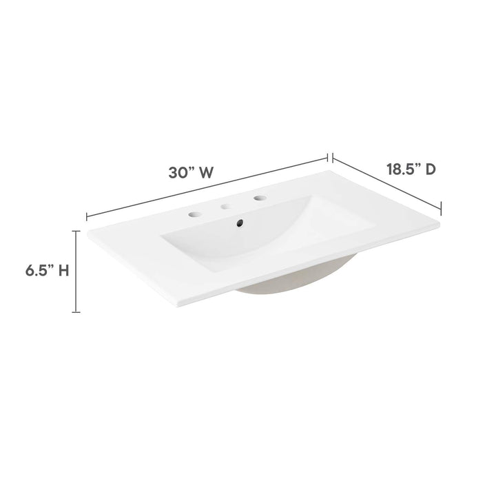 Modway EEI-4837-WHI Cayman 30" Bathroom Sink White - Diamond Home USA