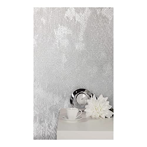 Silver Texture Wallpaper 20.5 X Abstract Modern Contemporary Vinyl - Diamond Home USA