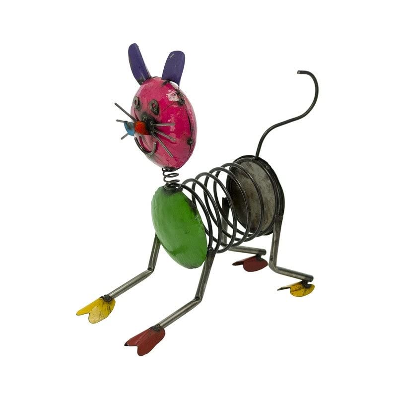 Rustic Arrow Spring Cat Metal Figurine Handmade - Diamond Home USA