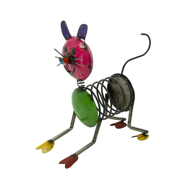 Rustic Arrow Spring Cat Metal Figurine Handmade - Diamond Home USA