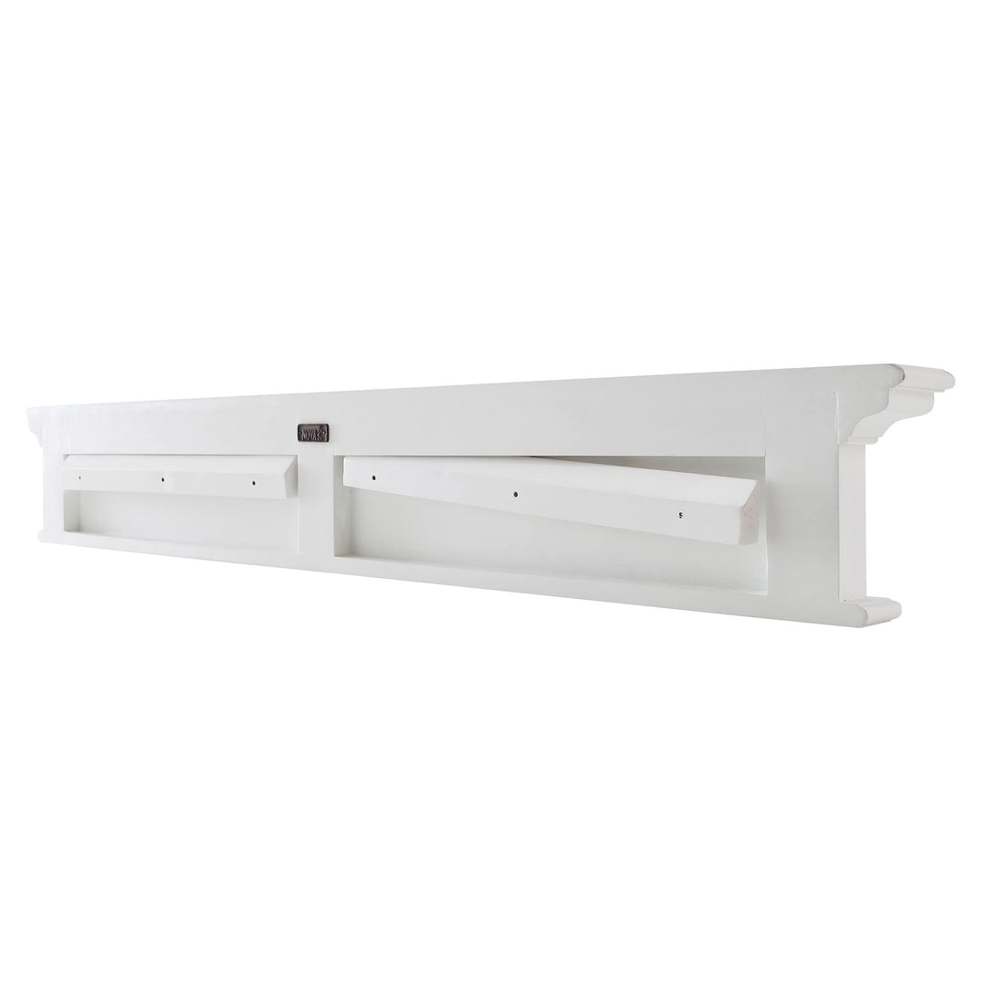 NovaSolo Halifax Pure White Mahogany Wood 6-Hook Coat Rack And Top Shelf - Diamond Home USA