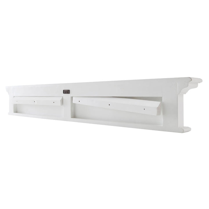 NovaSolo Halifax Pure White Mahogany Wood 6-Hook Coat Rack And Top Shelf - Diamond Home USA
