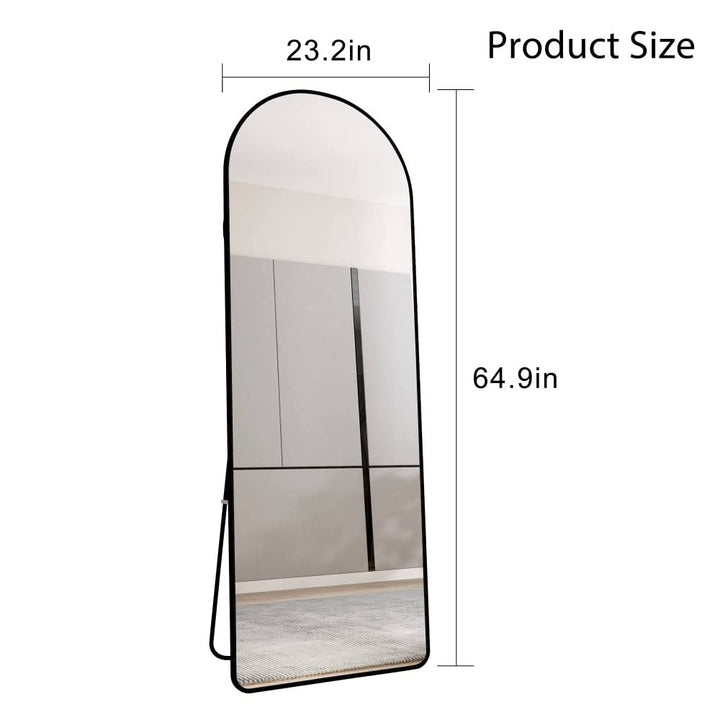 65" Modern Aluminium Framed Freestanding Full Length Mirror in Black - Diamond Home USA