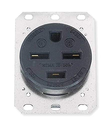 30A 4W Single Receptacle 250VAC 15-30R BK - HUBBELL WIRING DEVICE-KELLEMS
