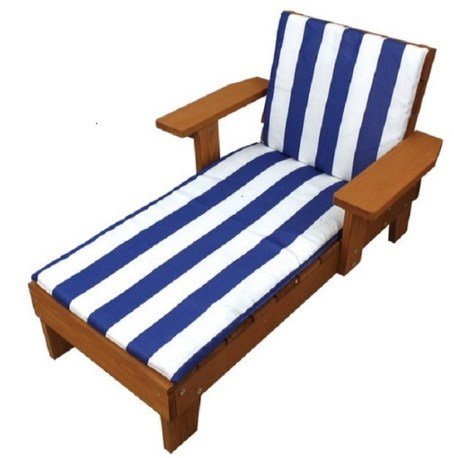 Homeware Kid's ood Blue and hite Cushion Outdoor Chaise Lounge Chair Durable