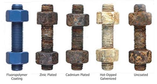 1/2" - 13 Thread Size 3-3/4" Long B7 Blue PTFE Coated Threaded Rods with HH Nuts - Diamond Home USA