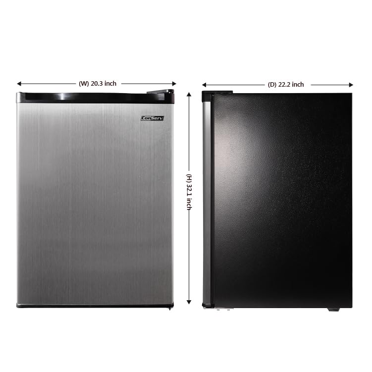 Conserv 20in STAINLESS Compact Refrigerator 4.5cF Reversible Door 110V - Diamond Home USA